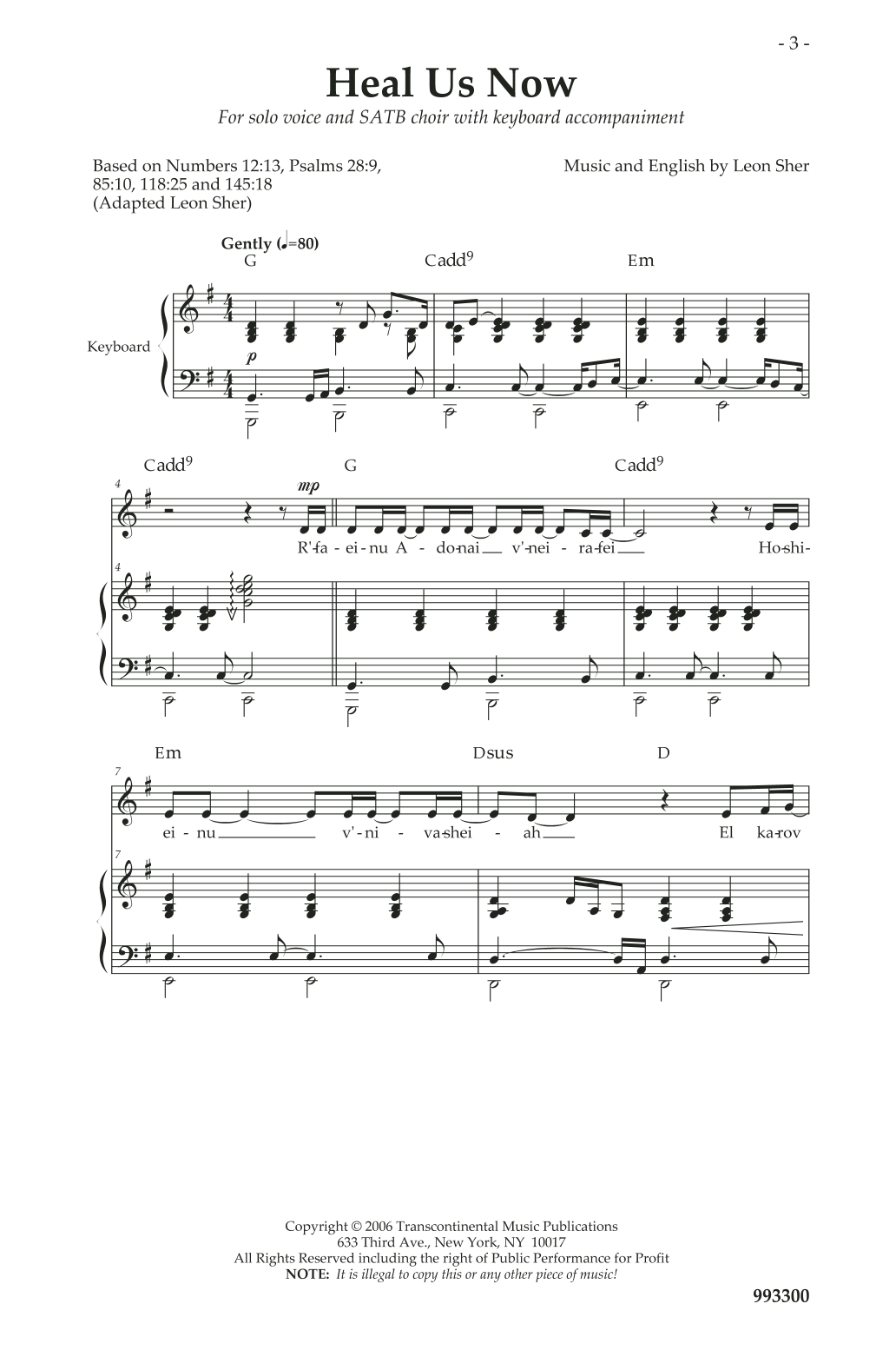 Download Leon Sher Heal Us Now Sheet Music