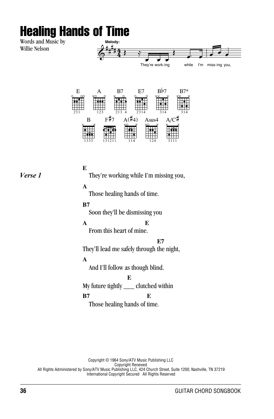 Download Willie Nelson Healing Hands Of Time Sheet Music