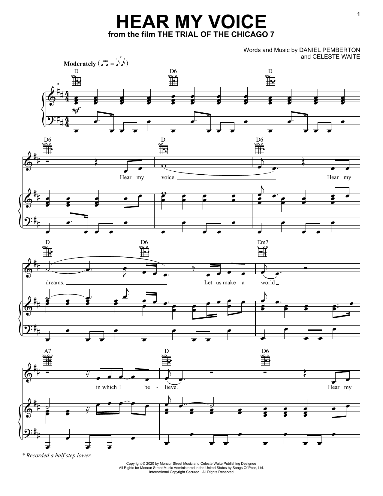 Download Celeste Hear My Voice (from The Trial Of The Ch Sheet Music