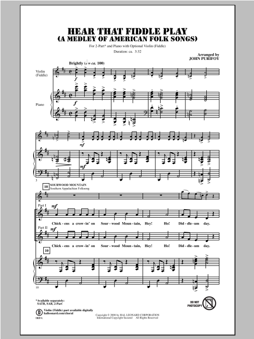 Download John Purifoy Hear That Fiddle Play (A Medley of Amer Sheet Music