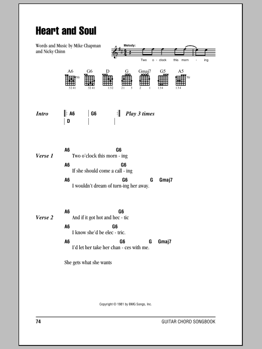 Download Huey Lewis & The News Heart And Soul Sheet Music