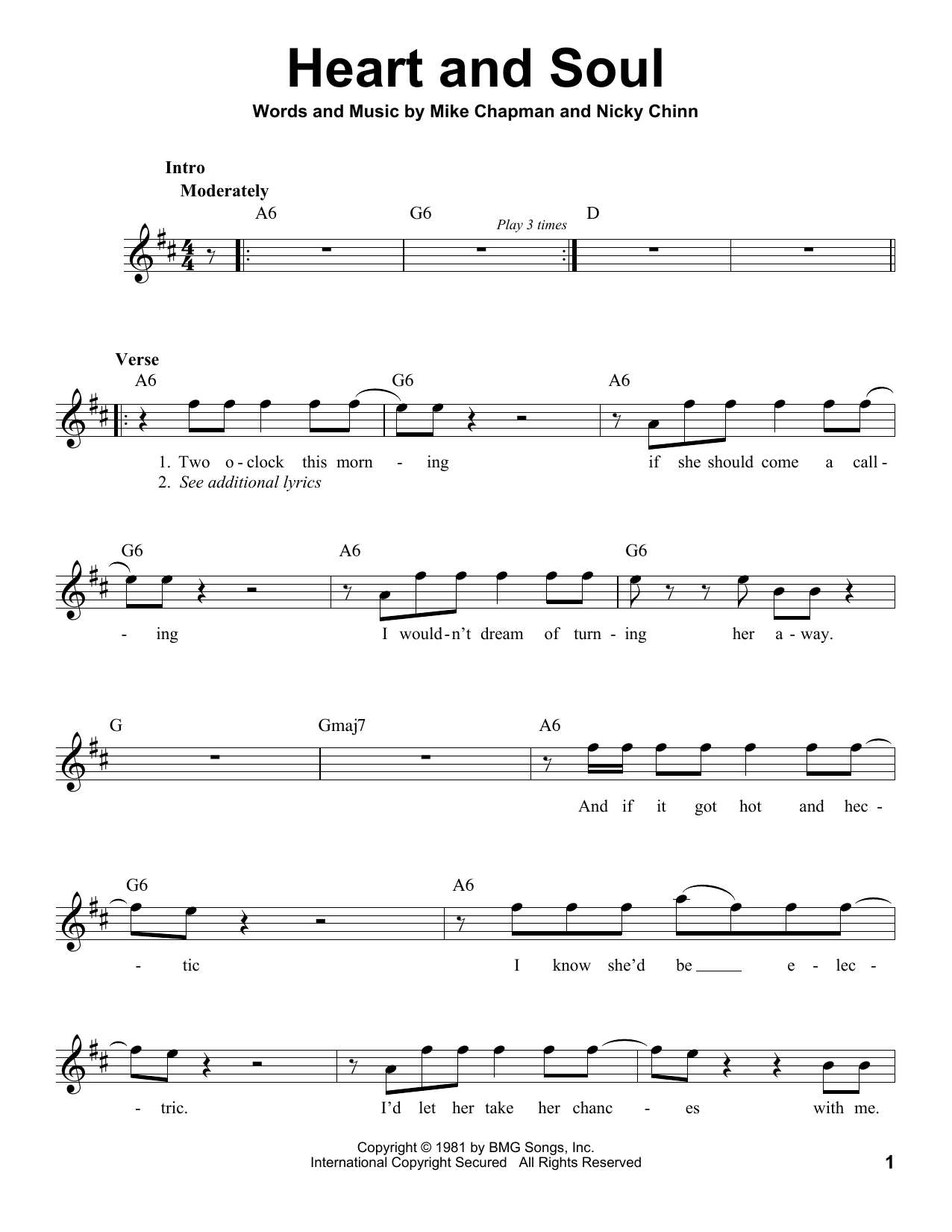 Download Huey Lewis Heart And Soul Sheet Music