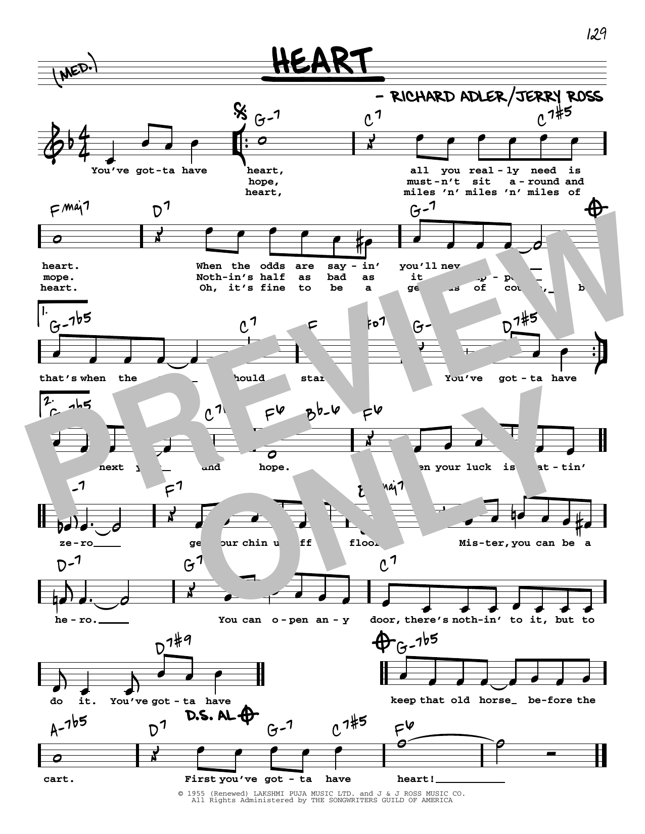 Download Richard Adler and Jerry Ross Heart (High Voice) (from Damn Yankees) Sheet Music