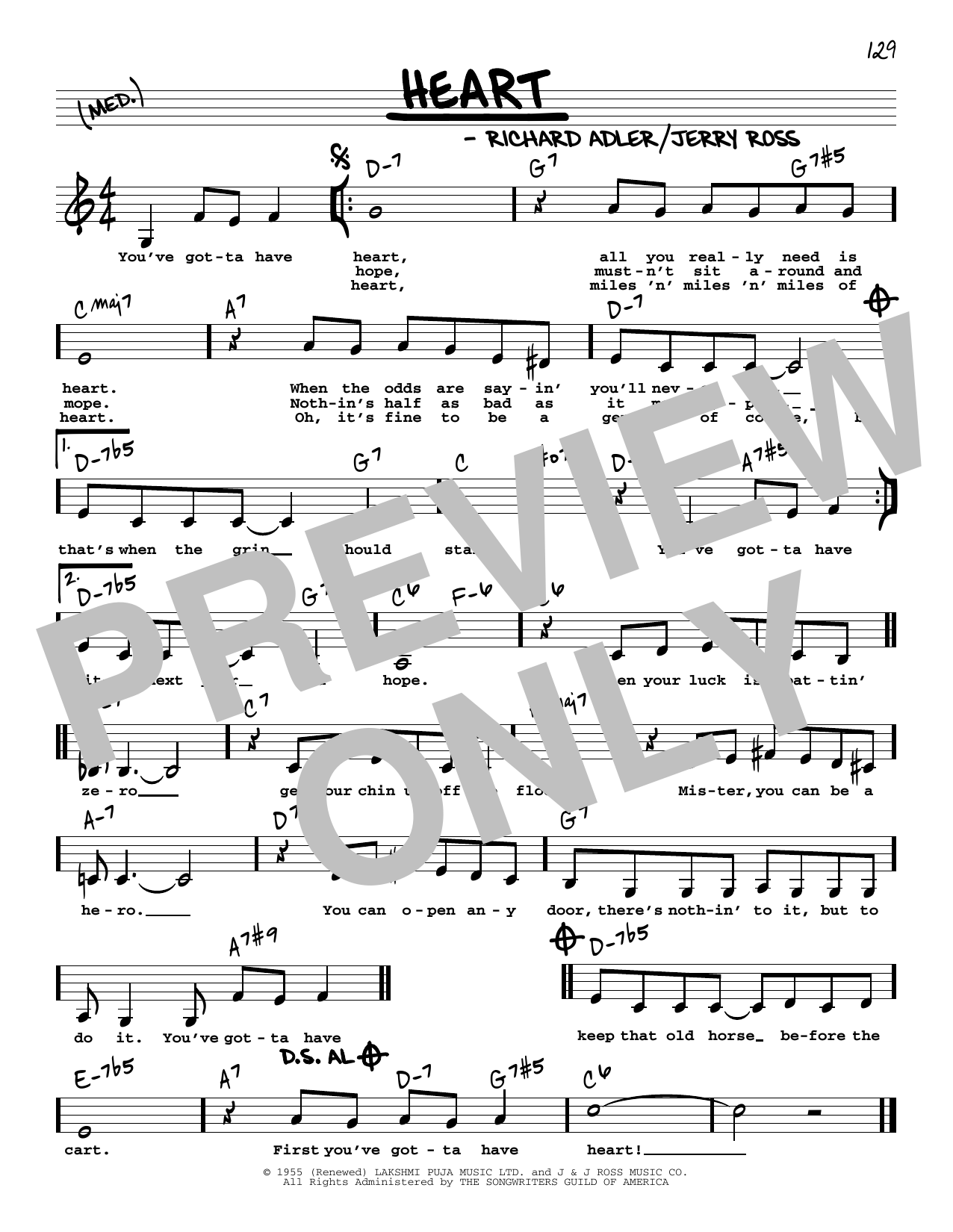 Download Richard Adler and Jerry Ross Heart (Low Voice) Sheet Music