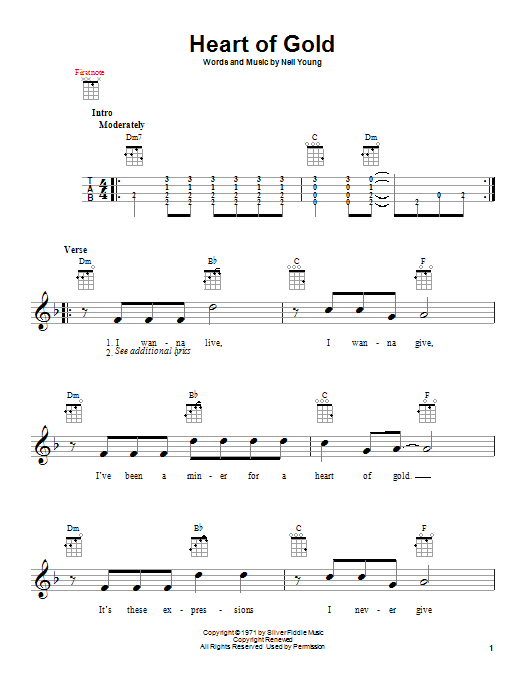 Download Neil Young Heart Of Gold Sheet Music