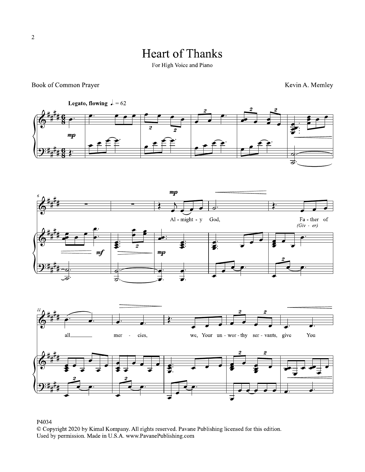 Download Kevin A. Memley Heart Of Thanks Sheet Music