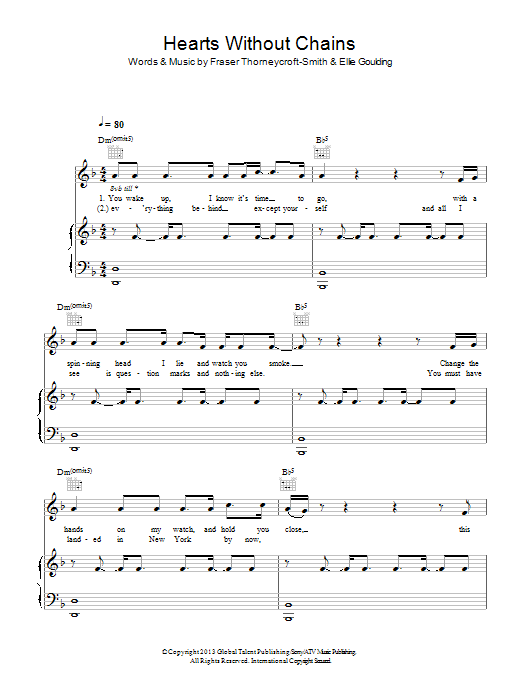 Download Ellie Goulding Hearts Without Chains Sheet Music