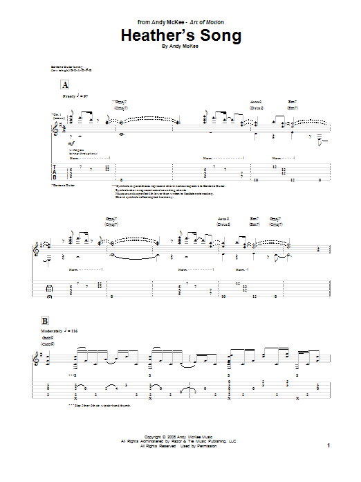 Download Andy McKee Heather's Song Sheet Music