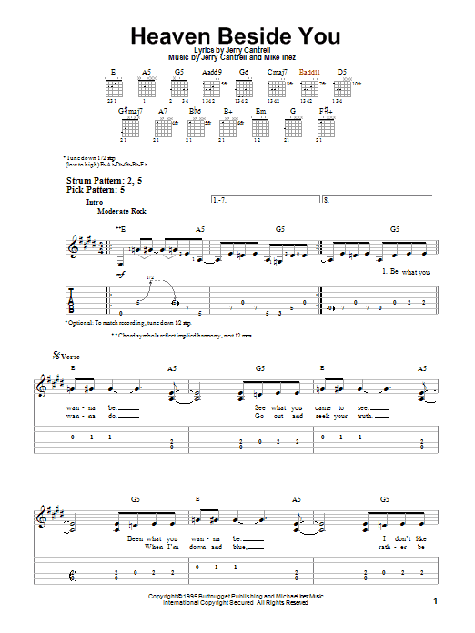 Download Alice In Chains Heaven Beside You Sheet Music