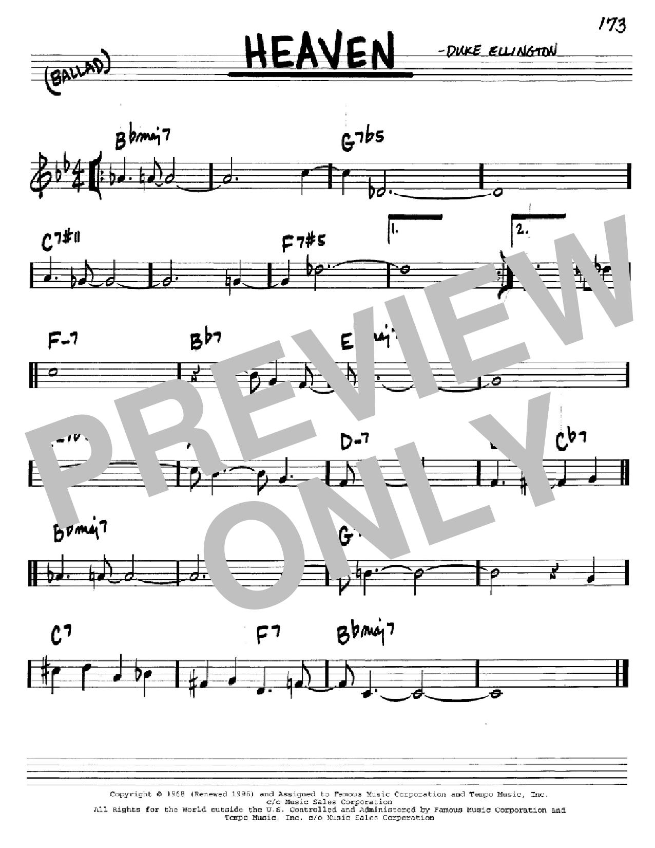 Download Duke Ellington Heaven Sheet Music