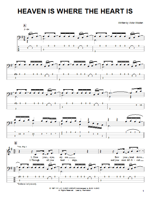Download Victor Wooten Heaven Is Where The Heart Is Sheet Music