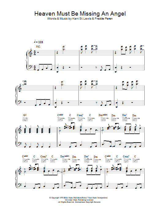 Download Tavares Heaven Must Be Missing An Angel Sheet Music