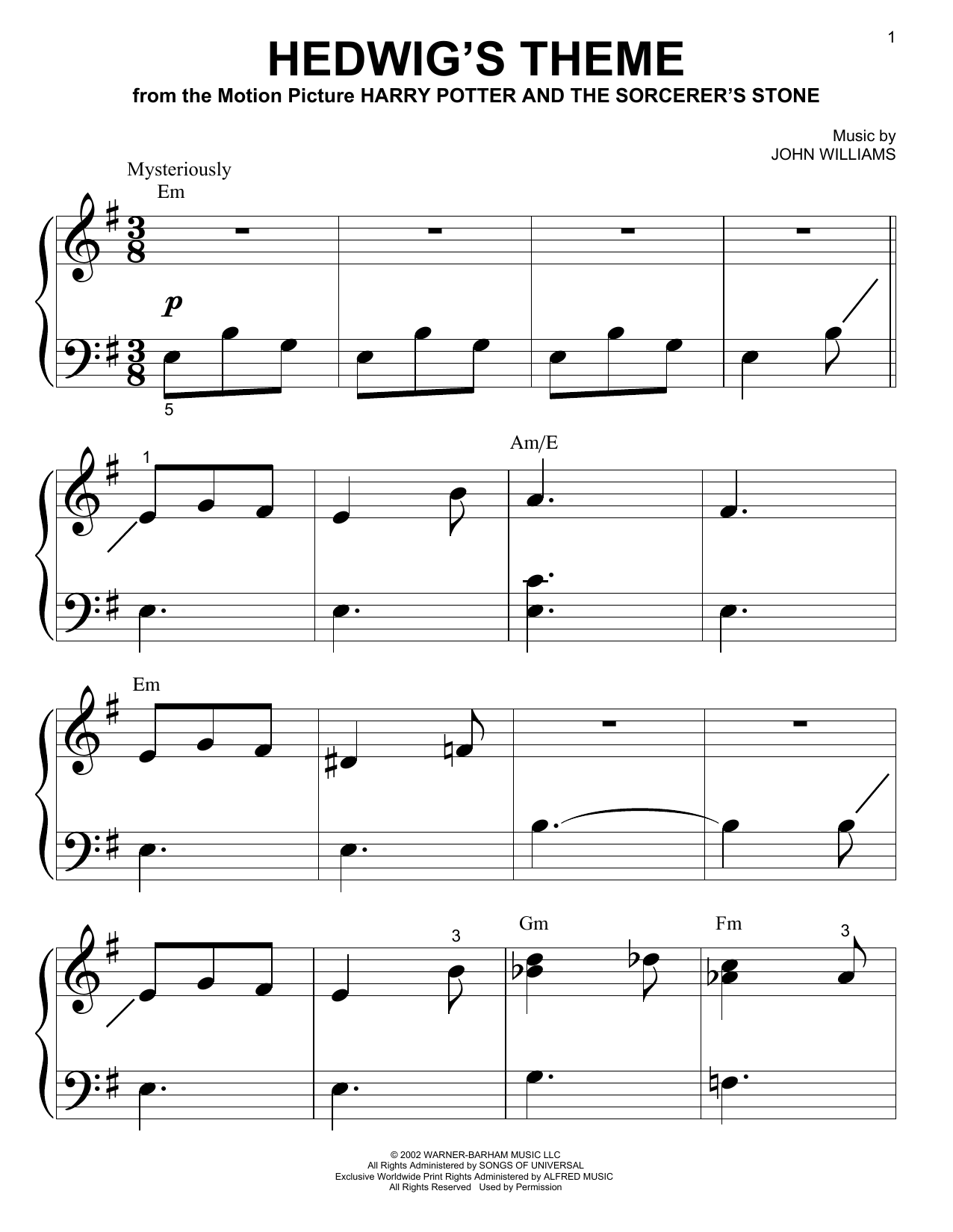 Download John Williams Hedwig's Theme (from Harry Potter And T Sheet Music