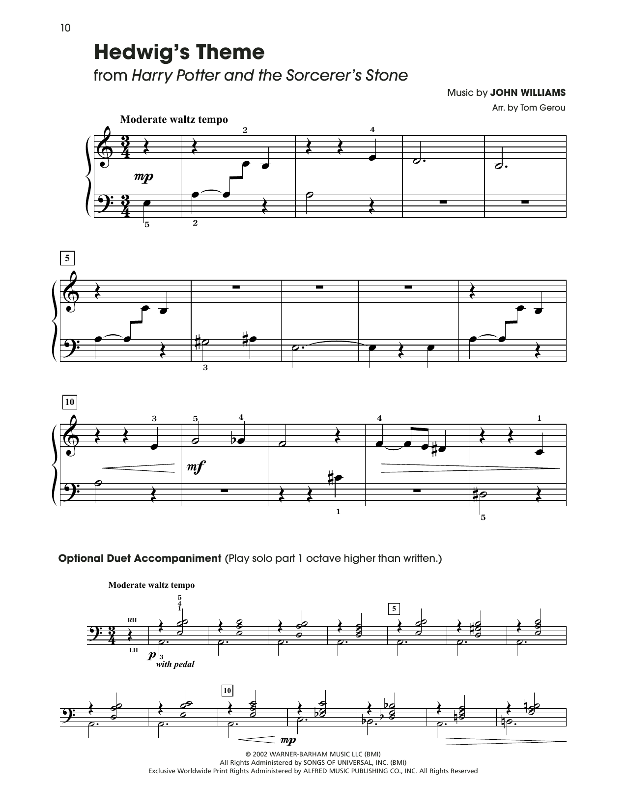 Download John Williams Hedwig's Theme (from Harry Potter) (arr Sheet Music