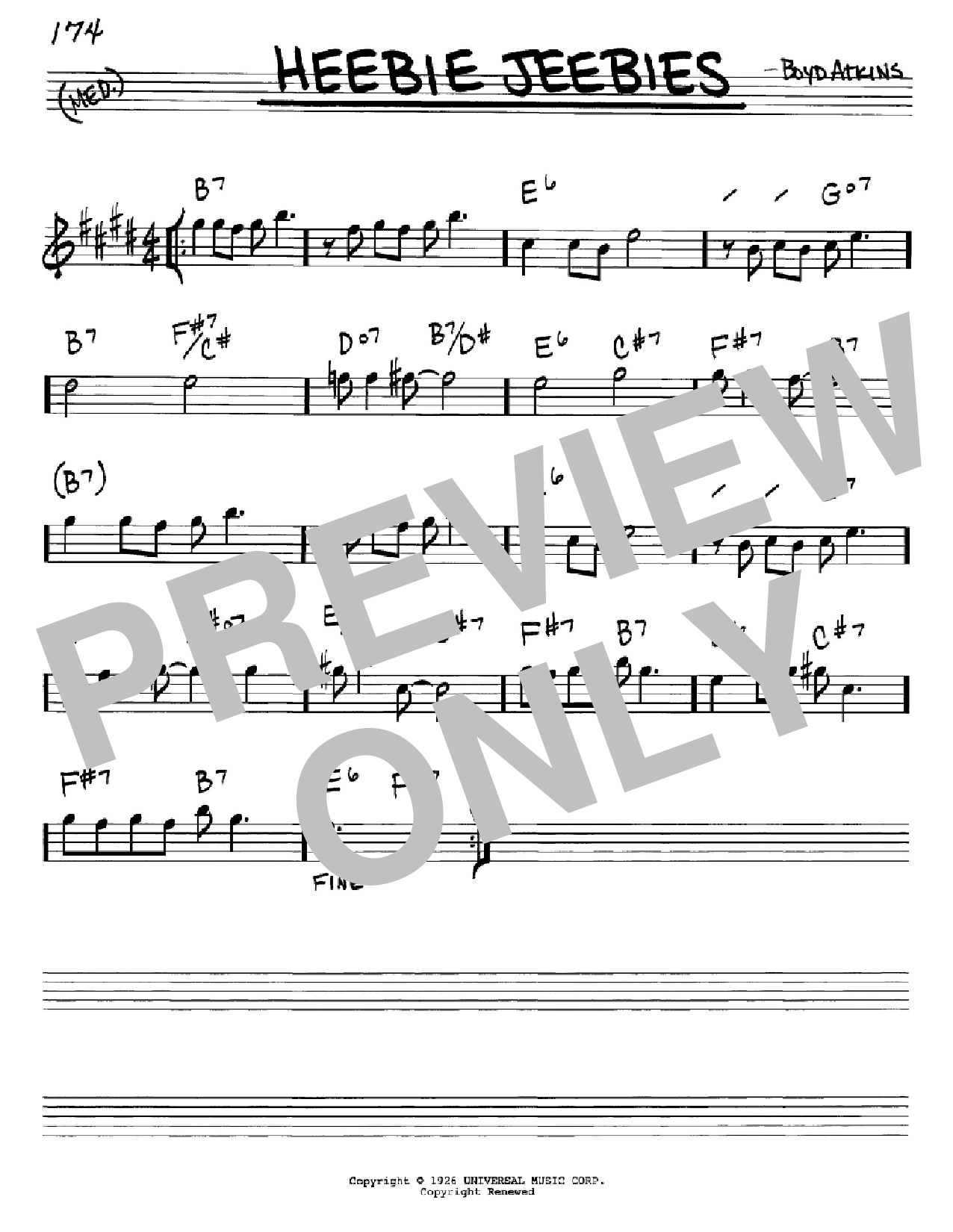 Download Louis Armstrong Heebie Jeebies Sheet Music