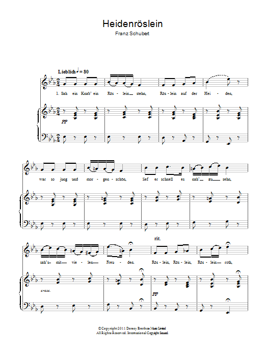 Download Franz Schubert Heidenroslein Sheet Music