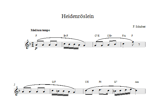 Download Franz Schubert Heidenroslein Sheet Music
