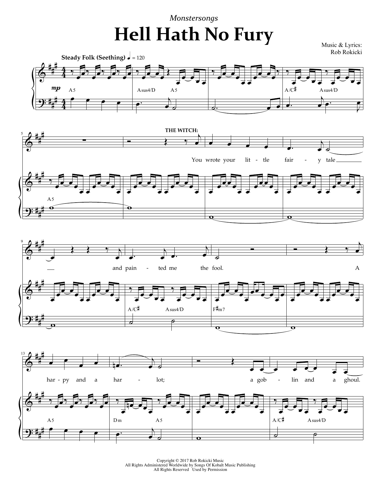 Download Rob Rokicki Hell Hath No Fury (from Monstersongs) Sheet Music