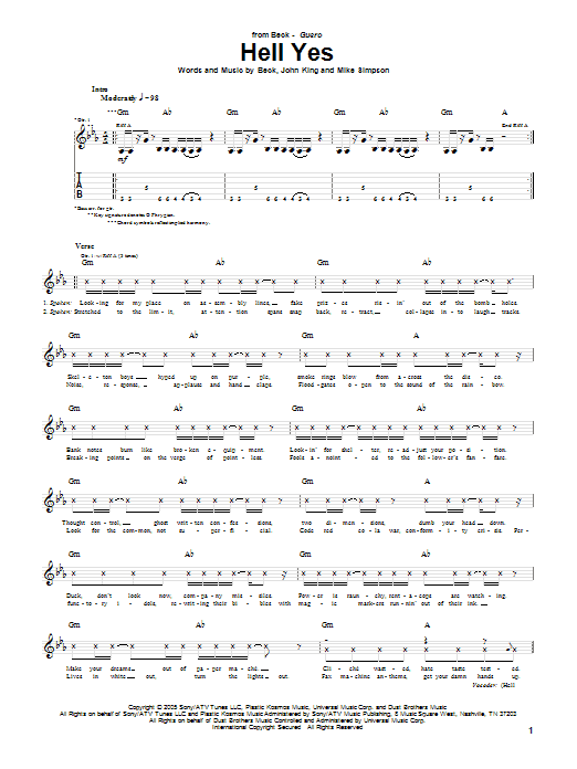 Download Beck Hell Yes Sheet Music