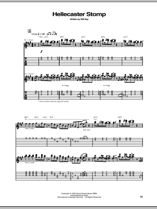 Download The Hellecasters Hellecaster Stomp Sheet Music