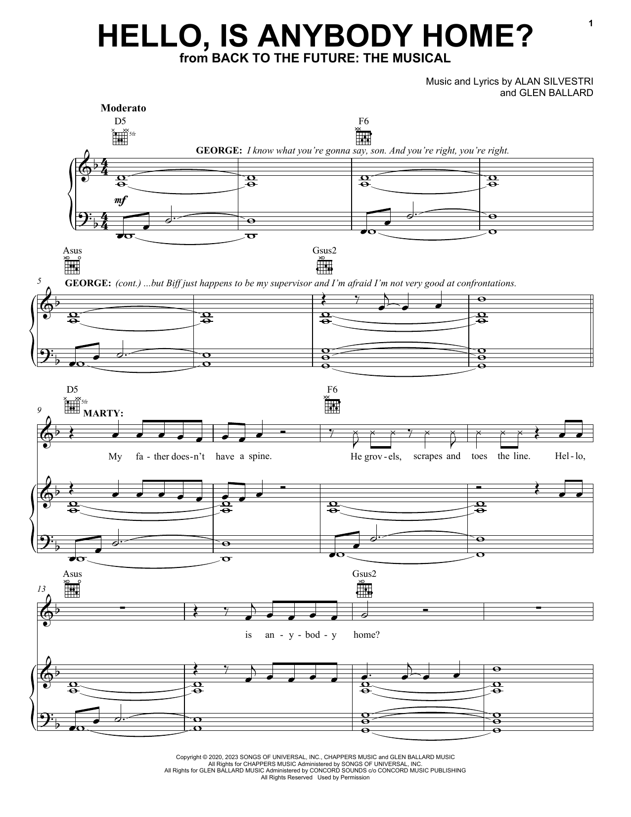 Download Glen Ballard and Alan Silvestri Hello, Is Anybody Home? (from Back To T Sheet Music