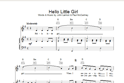 Download The Beatles Hello Little Girl Sheet Music