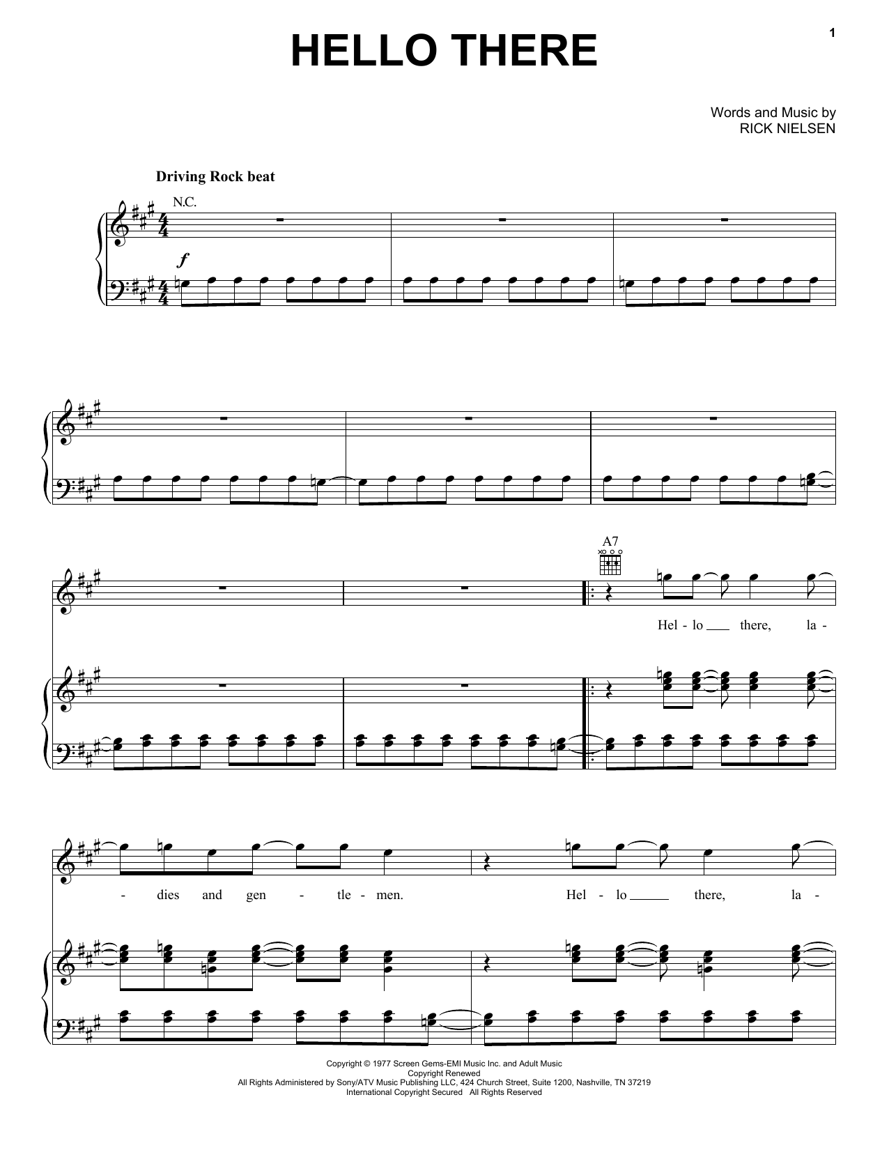 Download Cheap Trick Hello There Sheet Music