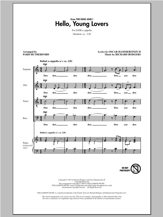 Download Rodgers & Hammerstein Hello, Young Lovers (arr. Paris Rutherf Sheet Music