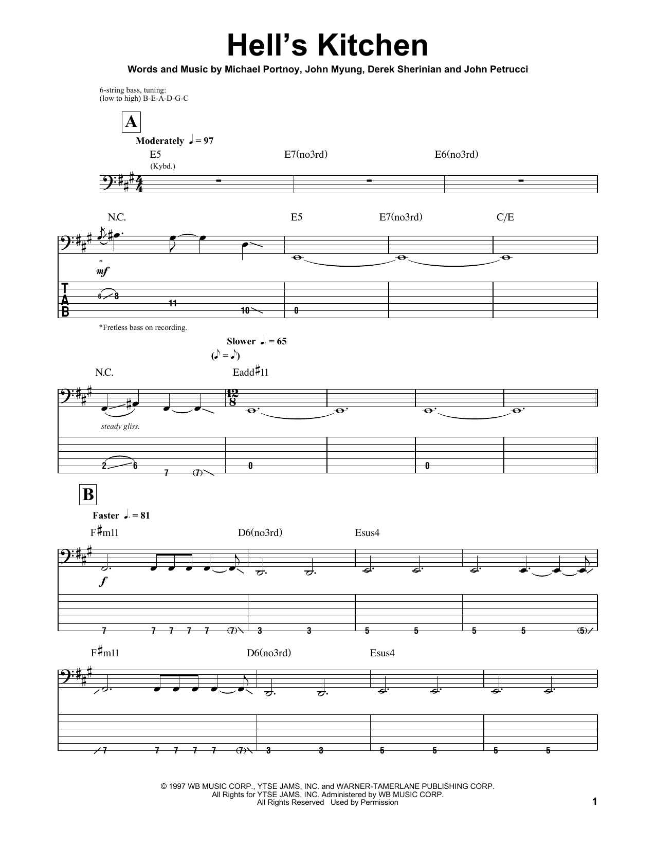 Download Dream Theater Hell's Kitchen Sheet Music