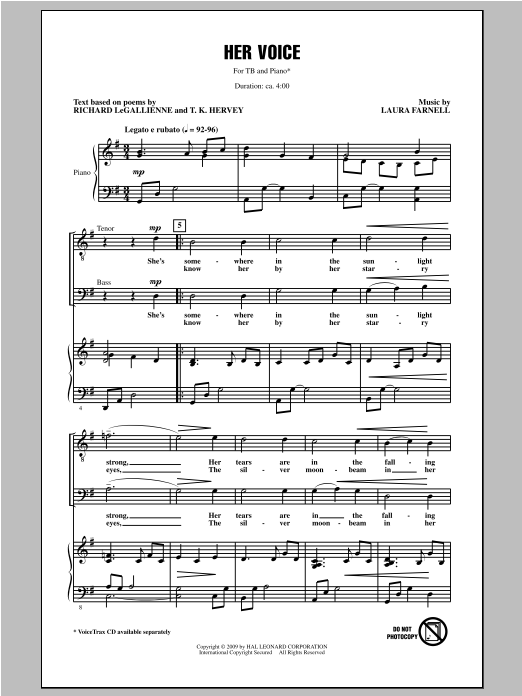 Download Laura Farnell Her Voice Sheet Music