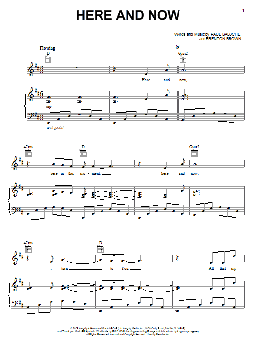 Download Paul Baloche Here And Now Sheet Music