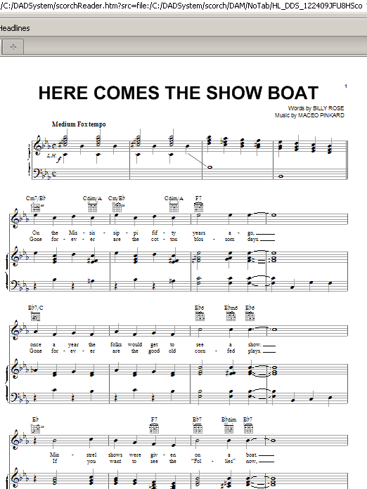 Download Maceo Pinkard Here Comes The Show Boat Sheet Music