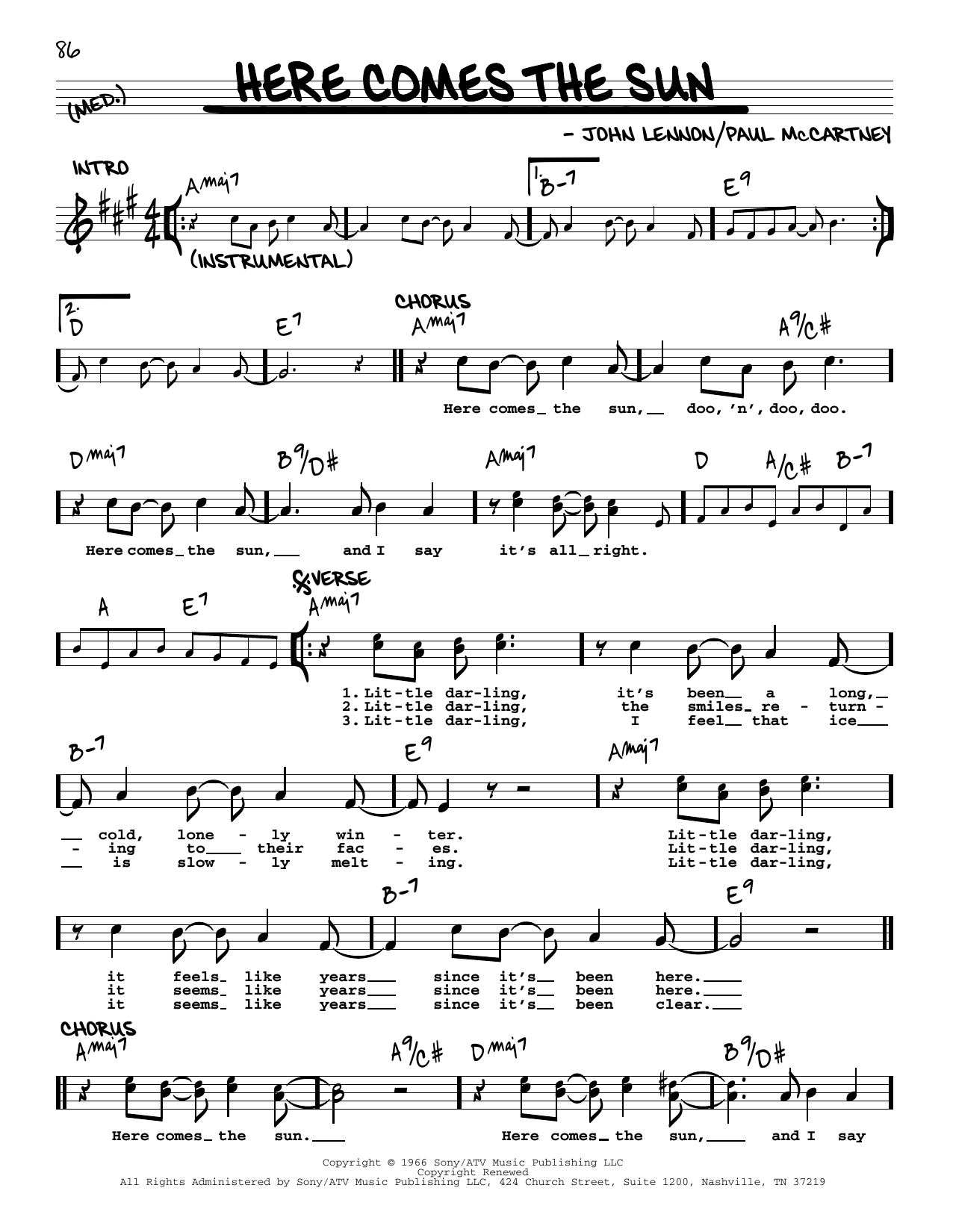 Download The Beatles Here Comes The Sun [Jazz version] Sheet Music
