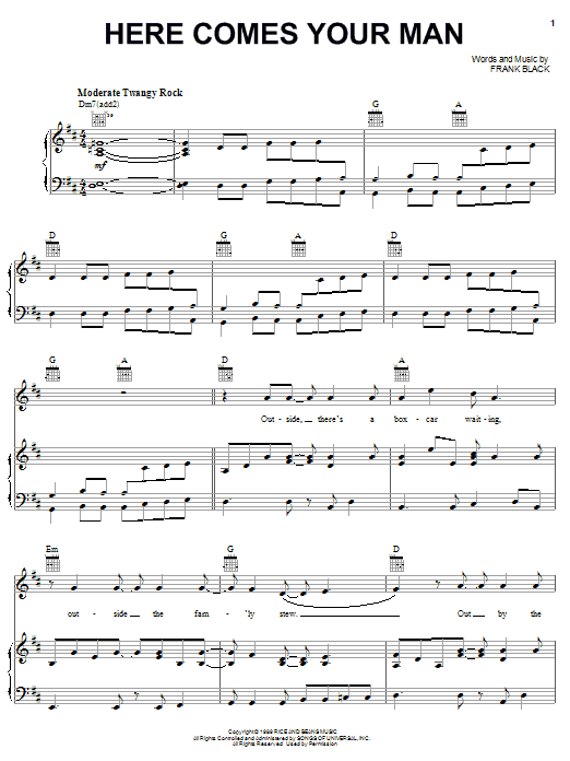 Download Pixies Here Comes Your Man Sheet Music