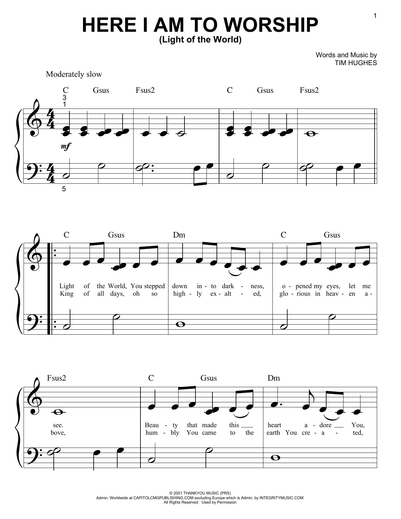 Download Phillips, Craig & Dean Here I Am To Worship Sheet Music