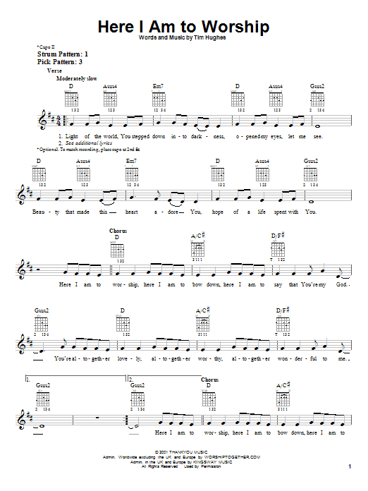 Download Phillips, Craig & Dean Here I Am To Worship Sheet Music