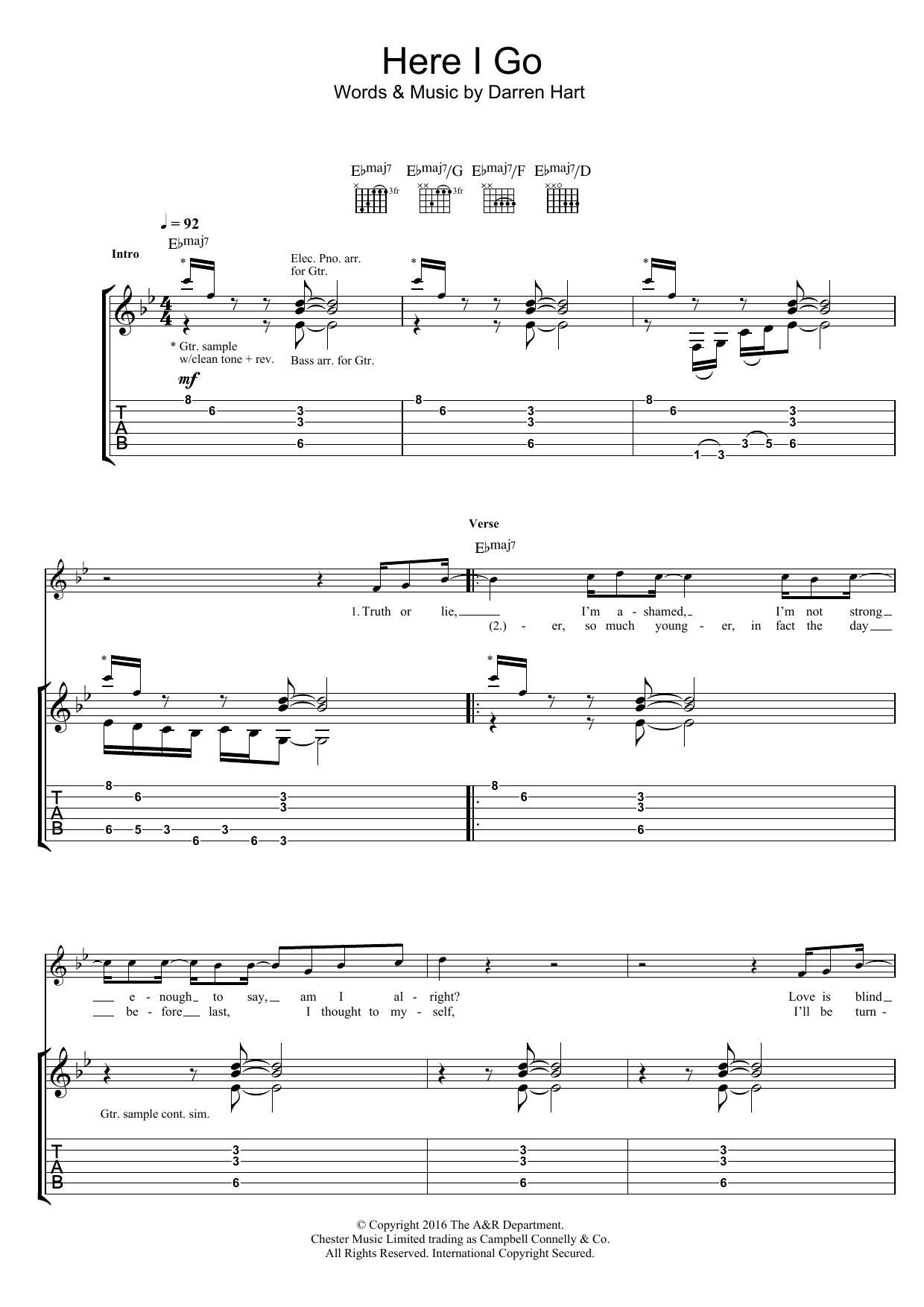 Download Harts Here I Go Sheet Music