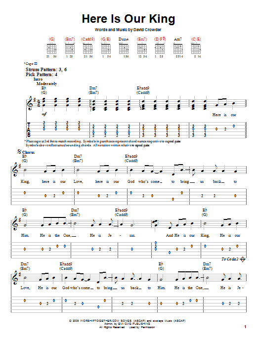 Download David Crowder Band Here Is Our King Sheet Music