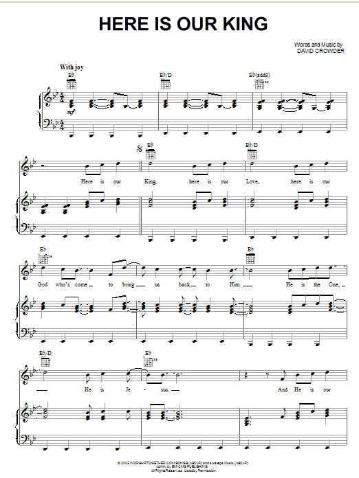 Download David Crowder Band Here Is Our King Sheet Music
