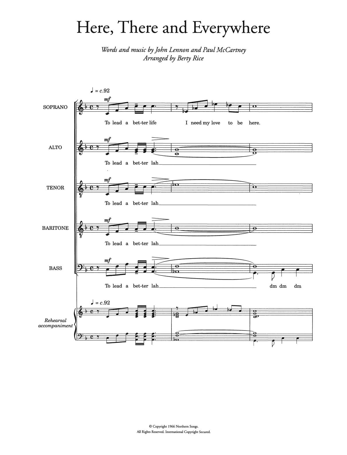 Download The Beatles Here, There And Everywhere (arr. Berty Sheet Music