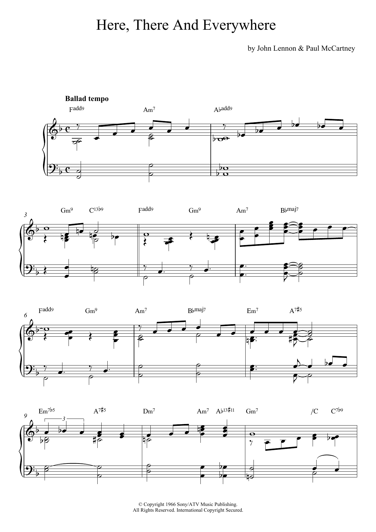 Download The Beatles Here, There And Everywhere (jazz versio Sheet Music