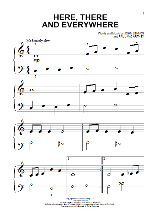 Download The Beatles Here, There And Everywhere Sheet Music