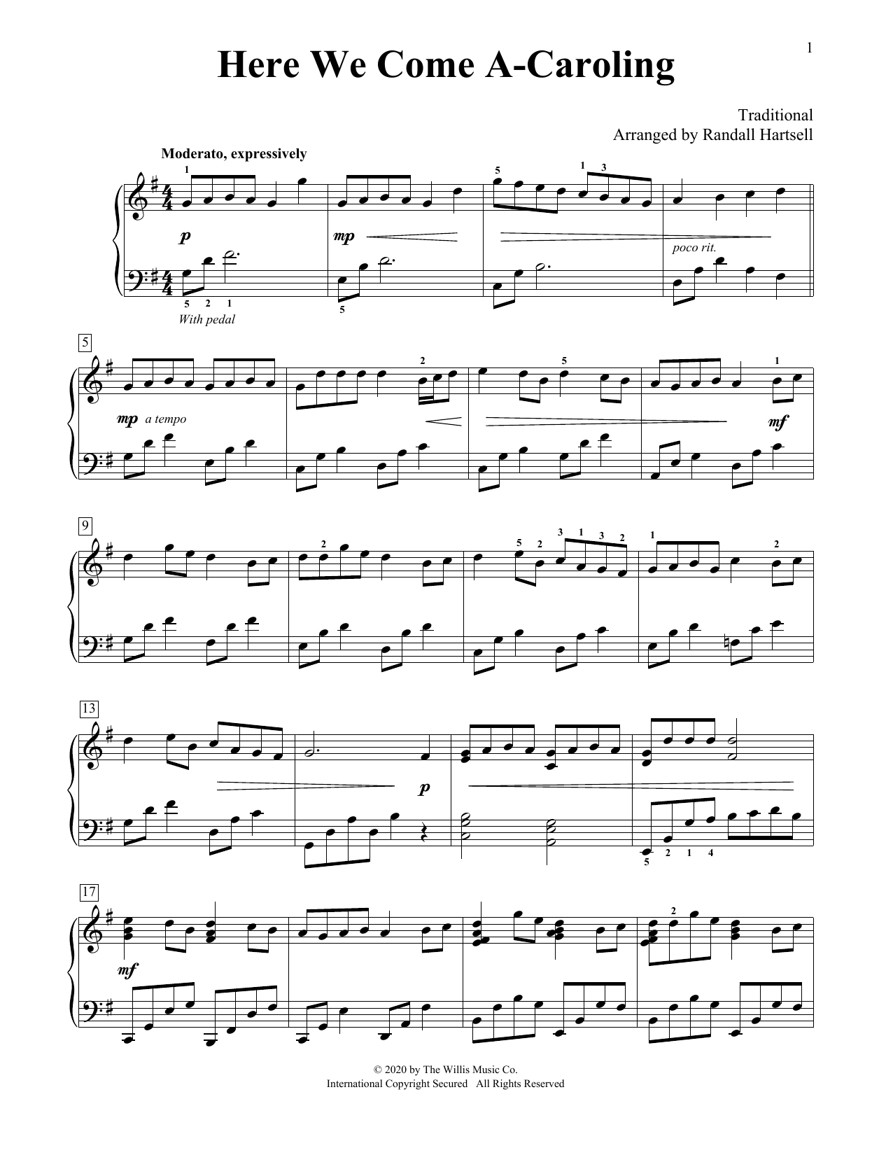 Download Traditional Here We Come A-Caroling (arr. Randall H Sheet Music