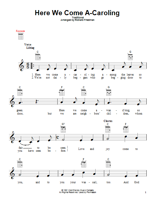 Download Richard Friedman Here We Come A-Caroling Sheet Music