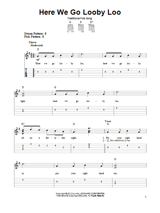 Download Traditional Folk Song Here We Go Looby Loo Sheet Music