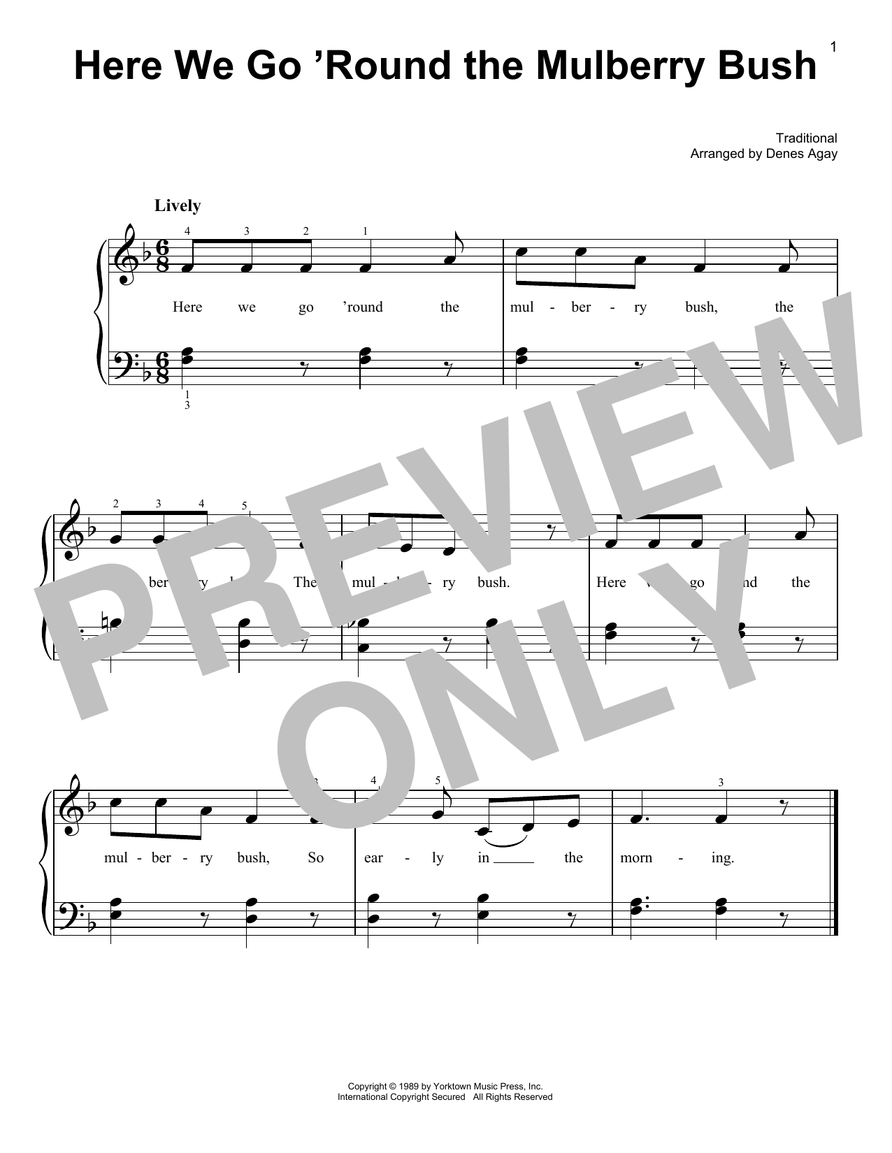 Download Traditional Here We Go 'Round The Mulberry Bush (ar Sheet Music