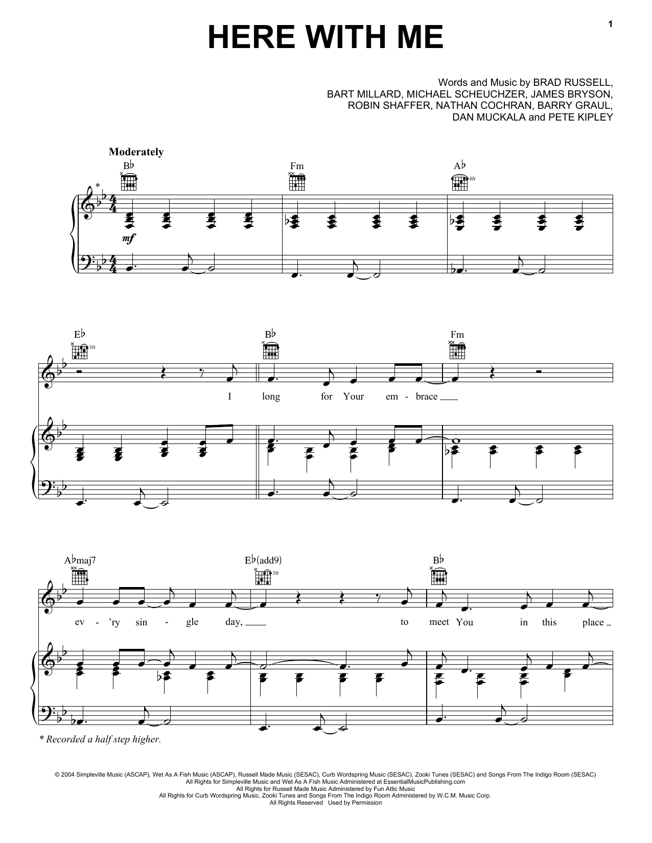 Download MercyMe Here With Me Sheet Music