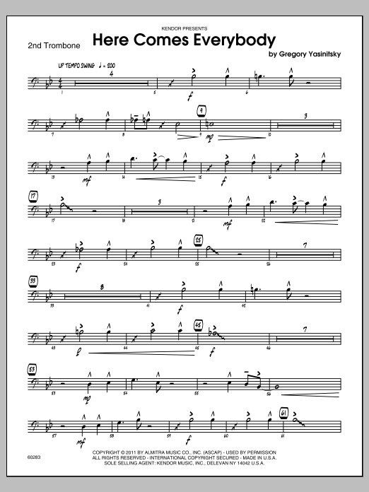 Download Yasinitsky Here Comes Everybody - Trombone 2 Sheet Music