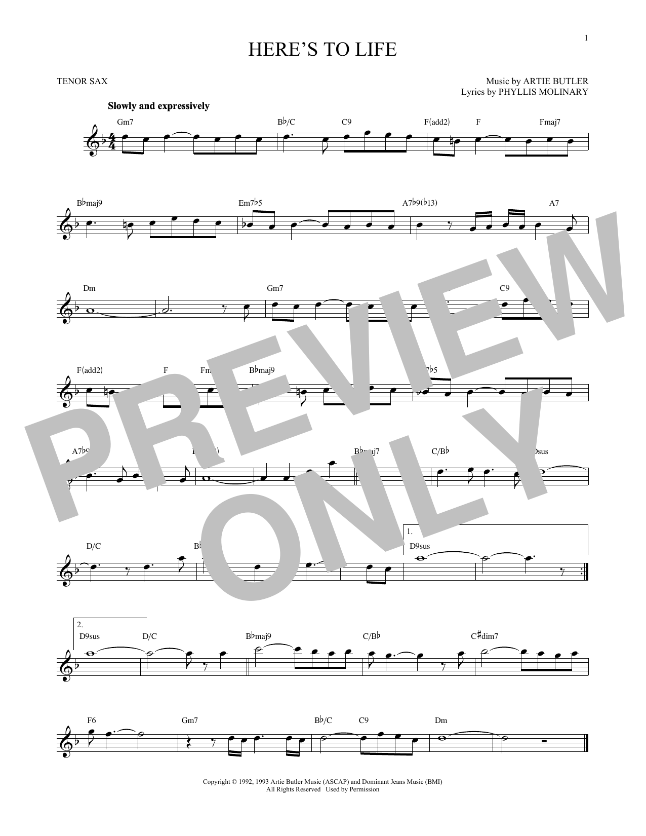 Download Artie Butler Here's To Life Sheet Music