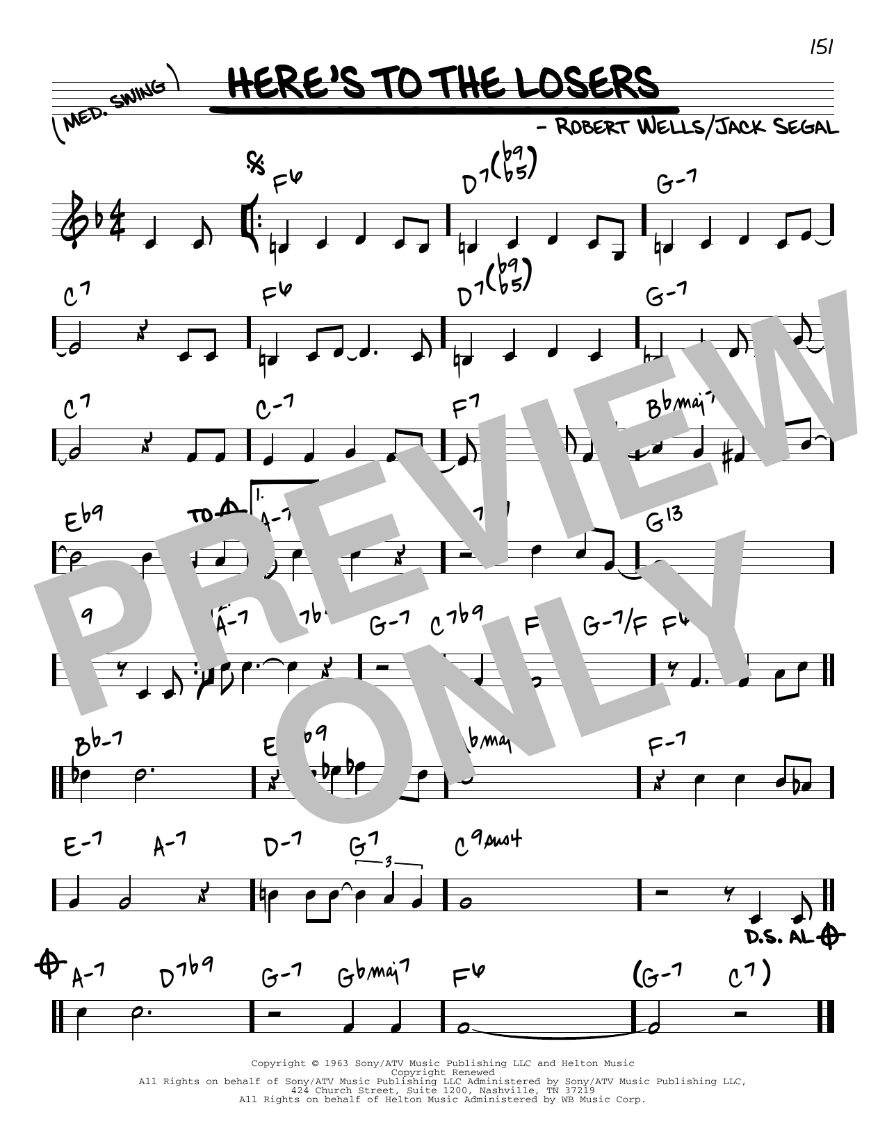 Download Robert Wells Here's To The Losers Sheet Music